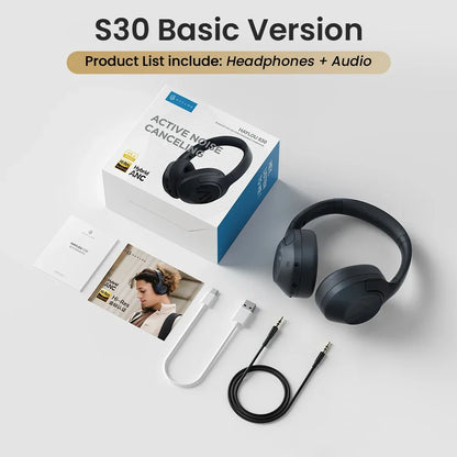 HAYLOU S30 Wireless Bluetooth 5.4 Headphones - 43dB Adaptive Noise Cancelling, 40mm Driver, 80H Playtime Earphones
