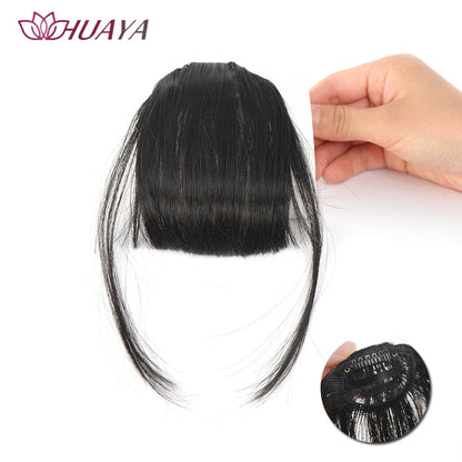 Synthetic Air Bangs Clip-In Hair Extension - Invisible Natural Front Fringes Fiber Hair Accessory