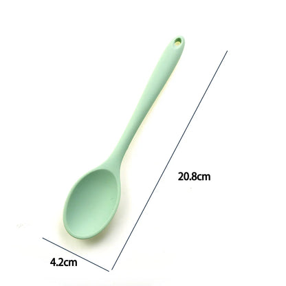 Soft Silicone Cooking Spoon - Long Handle Stirring Ladle for Kitchen Use - Essential Cooking Utensil