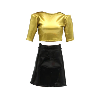 Black & Gold 30cm Doll Clothes Set – Dress & Shoes for 1/6 Barbie Dolls, Christmas Gift for Girls
