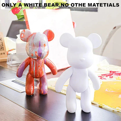 DIY Fluid Bear Sculpture – Handmade Bearbrick Doll Ornament, Graffiti Art Toy & Home Decoration Gift for Parents and Kids