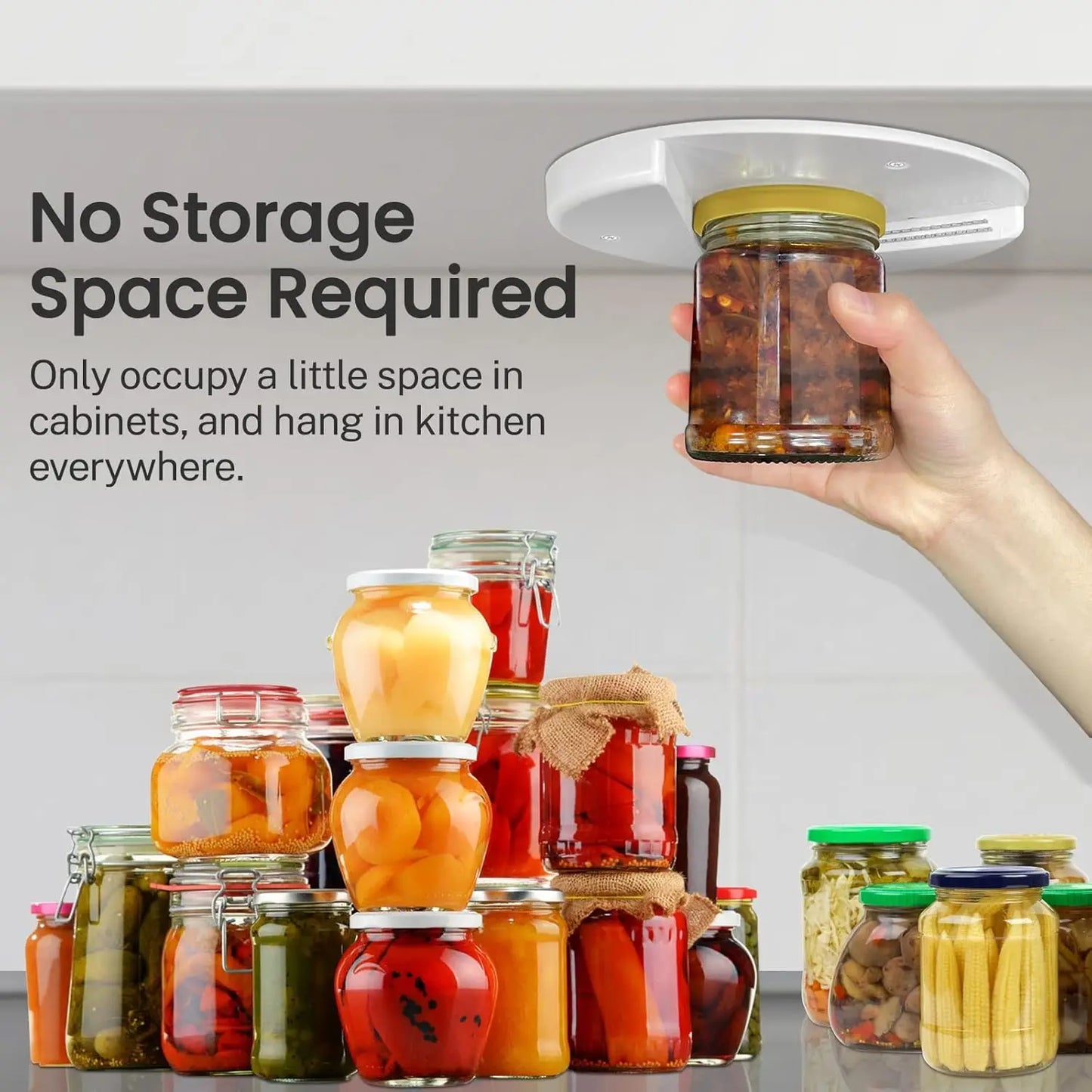 Under Cabinet Jar Opener for Seniors — Easy Can & Jar Opener for Weak Hands & Arthritis Kitchen Aid
