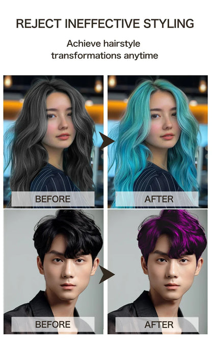 Temporary Hair Color Wax Kit – Washable Instant Hair Dye Cream for Men, Women & Kids, Party Cosplay, Blue, Purple, Red, Green