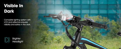 HILAND 26" Electric Mountain Bike for Adults - 500W Motor, 7 Speeds, Removable Battery, 20MPH Ebike