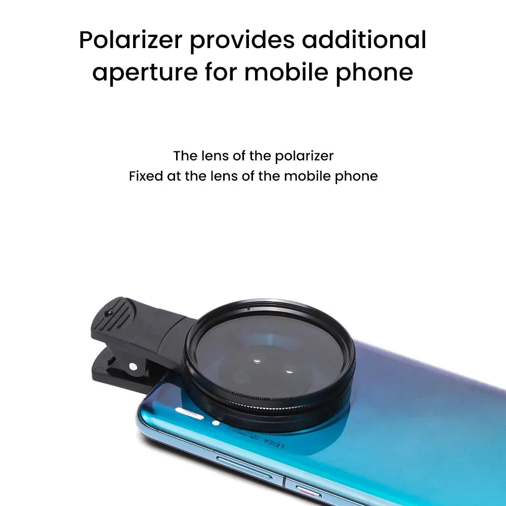 120 LED Tattoo Fill Light with 52mm CPL — Circular Polarizing Filter for Cellphone Lens, Compatible with Any Phone