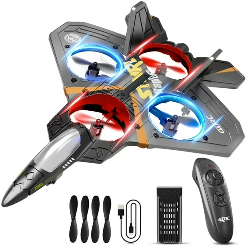 4DRC V17 RC Foam Glider Drone – Remote Control Aircraft Fighter Plane Toy for Kids, Beginners & Adults Hobby Flying Airplane
