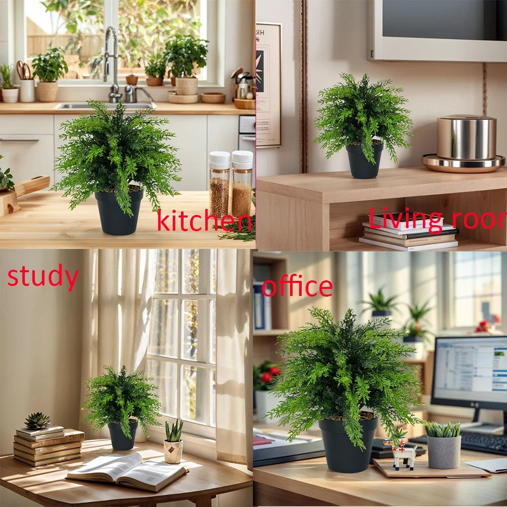 Artificial Cypress Topiary Plants - UV-Resistant Faux Cedar Bushes with Spike for Outdoor Decor