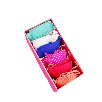 Foldable Underwear & Sock Organizer Box – Wardrobe Drawer Storage Divider for Bras, Pants, Scarves & Ties Closet Organizer
