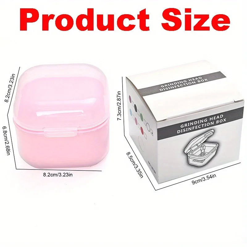 Nail Drill Bit Cleaning Box - Double-Layer Filter Storage Case for Manicure Tools