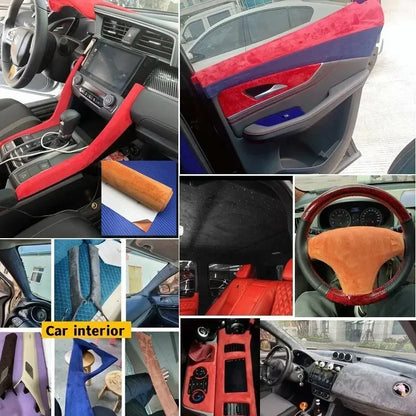 Self-Adhesive Suede Leather Fabric Roll - 50x300cm Velvet Cloth for Car Interior Modification, Door Panels, DIY Craft & Upholstery Projects