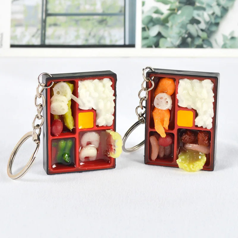 PVC Sushi Food Box Keychain – Mini Lunch Dollhouse Toy Keyring, Wholesale