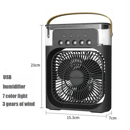3-in-1 Mini Air Cooler Fan – Portable Household Air Conditioner with LED Night Light, Humidifier, and Adjustable Air for Home & Office