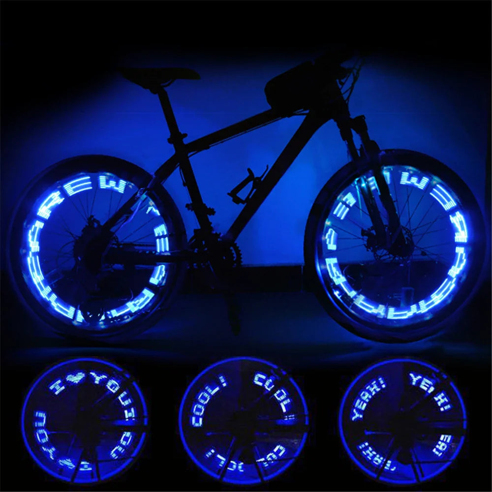 LED Bike Light – Neon Spoke Light Wheel Tire Valve Caps, Waterproof Bicycle Motion Sensor Warning Light for Head and Rear