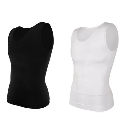 Men's Compression Shirt – Tummy Control Shapewear Vest for Flat Belly & Workout Support