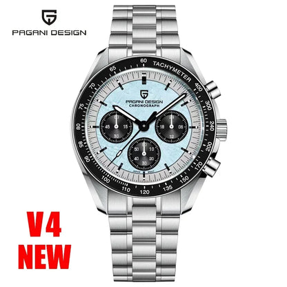 PAGANI DESIGN 2026 Men’s Luxury Quartz Chronograph Watch – AR Sapphire Crystal, Auto Date Speed Wristwatch