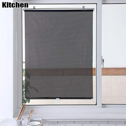 Universal Nail-Free Roller Blinds – Suction Cup Blackout Sunshade for Car, Bedroom, Kitchen & Office Windows