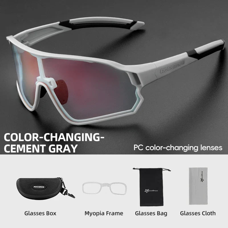 ROCKBROS MTB/Road Bike Glasses – UV400 Polarized Photochromic Cycling Eyewear