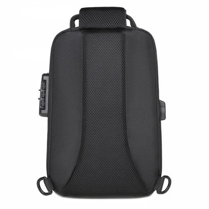 Anti-Theft Combination Lock Chest Bag with USB Charging Port – Men's Fashion Crossbody Travel Shoulder Bag