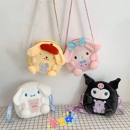 Kawaii Sanrio Backpack – Cute Kuromi, Cinnamoroll, Pompompurin & My Melody Plush Bag for Women & Girls, Christmas/Birthday Gifts