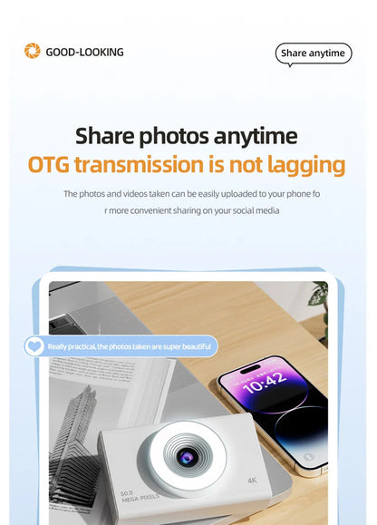 Xiaomi 4K Digital Camera – 50MP Autofocus Portable Retro Camera, CCD Travel & Student Camera