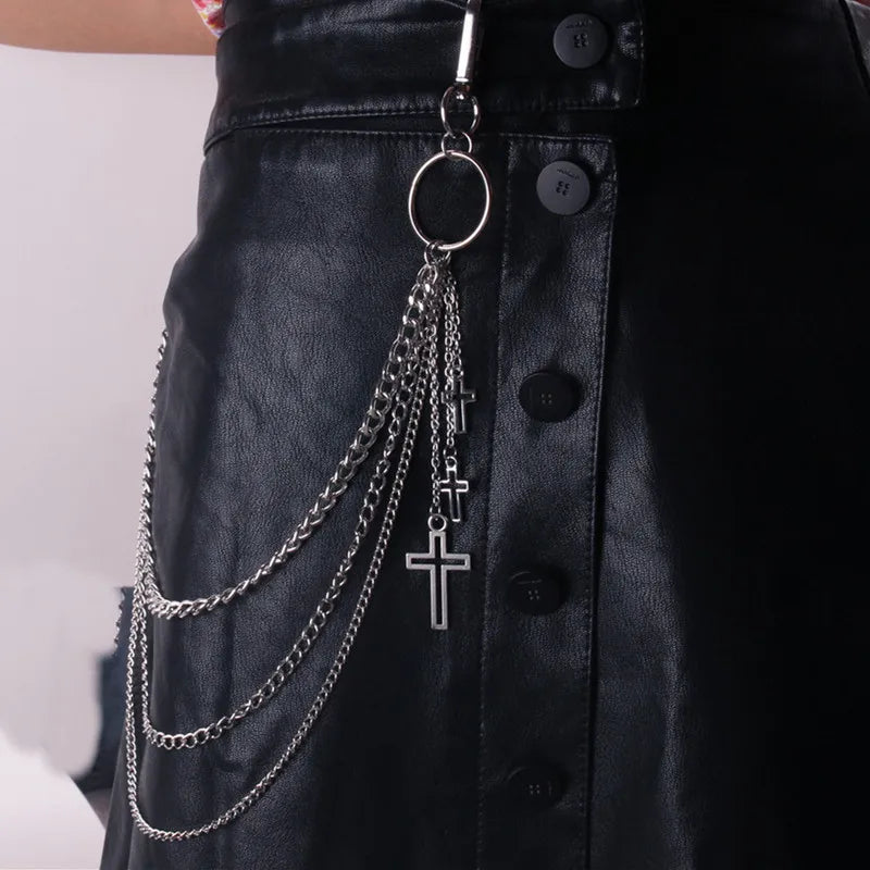 Vintage Metal Tassel Keychain – Long Rock Hipster Pant & Jean Clip Accessory for Women