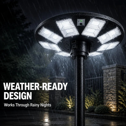Ultra-Bright Solar UFO Street Light - Round Outdoor Courtyard Lamp with Motion Sensor