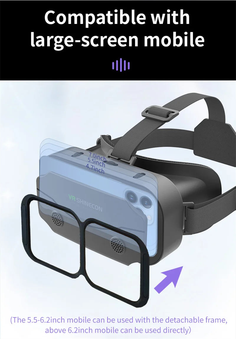 G13 IMAX Giant Screen VR Glasses — 3D Virtual Reality Helmet for 4.7–7" Phones, Game Controller Compatible