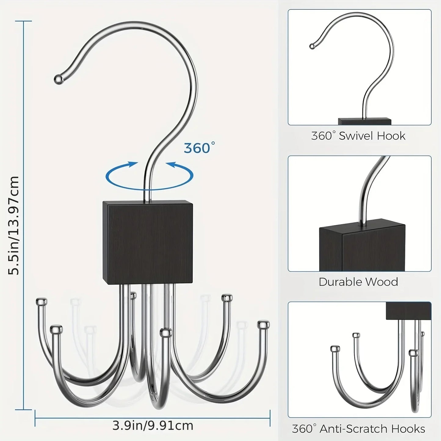 1/2 Piece Multifunctional Metal Hook – Multi-Claw Bag & Tie Storage for Scarves, Belts, and Home Organization
