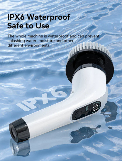Cordless Electric Cleaning Brush – Multifunctional Handheld Spin Scrubber with 7 Attachments for Bathroom & Kitchen