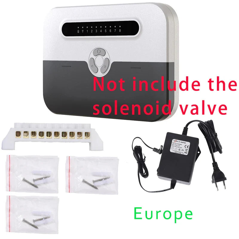 8 Station WiFi Indoor Smart Sprinkler Controller – Remote Irrigation System Control via Phone, Alexa Compatible