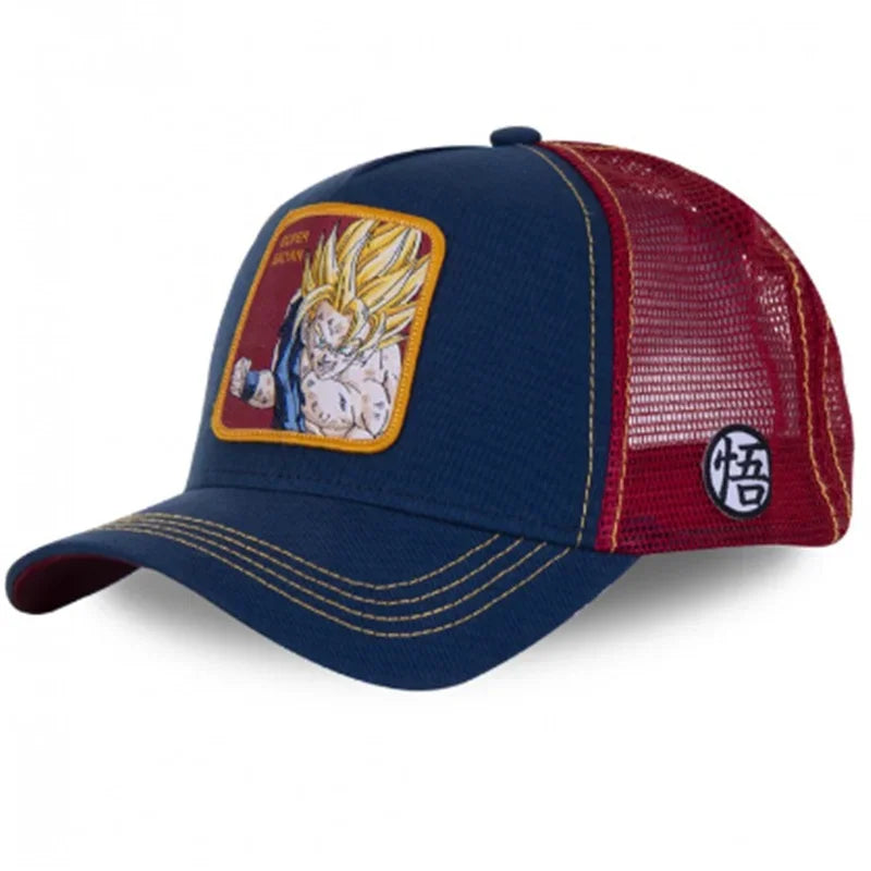 Dragon Ball Son Goku Cap - Embroidered Hip Hop Trucker Mesh Hat Adjustable Summer Travel Sun Visor for Men