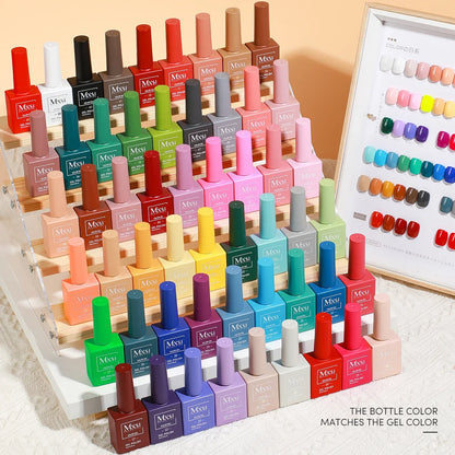 Mxsi 15ml Gel Nail Polish - Neon Brown, Royal Blue, Red, Green & Nude UV Gel Lacquer Colors for Nail Art