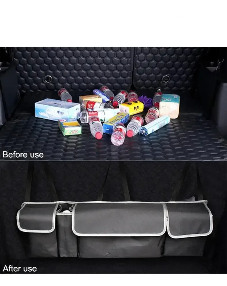 Car Trunk Organizer & Backseat Storage Bag – High Capacity Multi-Use Oxford Seat Back Organizer for Automobile Interior