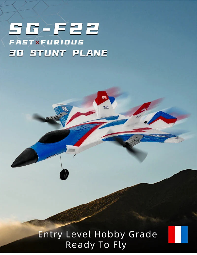 F22 RC Foam Plane – 4-Channel 6G Auto Stabilization with 4K Camera Remote Control Toy