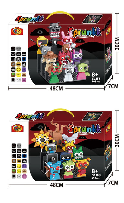 MOC Horror Anime Music Rhythm Box Game Building Blocks Set 2-in-1 Figures DIY Toy Gift