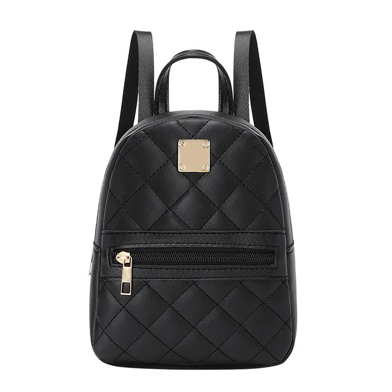 2024 K-Style Quilted Embroidered Small School Backpack for Girls - Western-Inspired Ladies' Bag