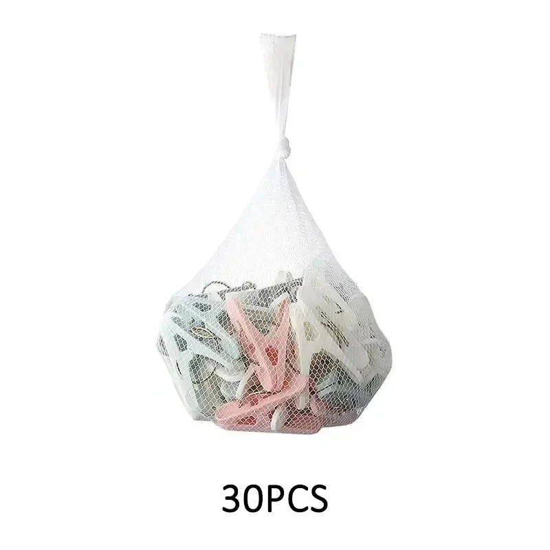 30PCS Windproof Clothespins – Multi-Purpose Laundry Clips for Clothes, Socks, Underwear & Food Bag Sealing