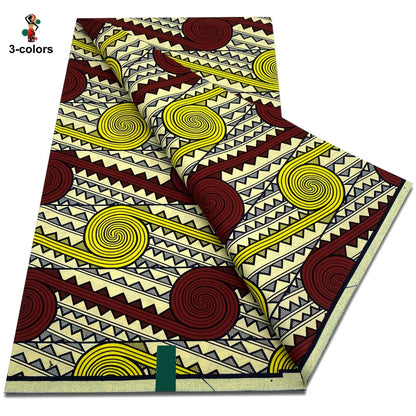 African Real Wax Print Fabric - 100% Cotton Soft Ankara Pagne Material for Dresses