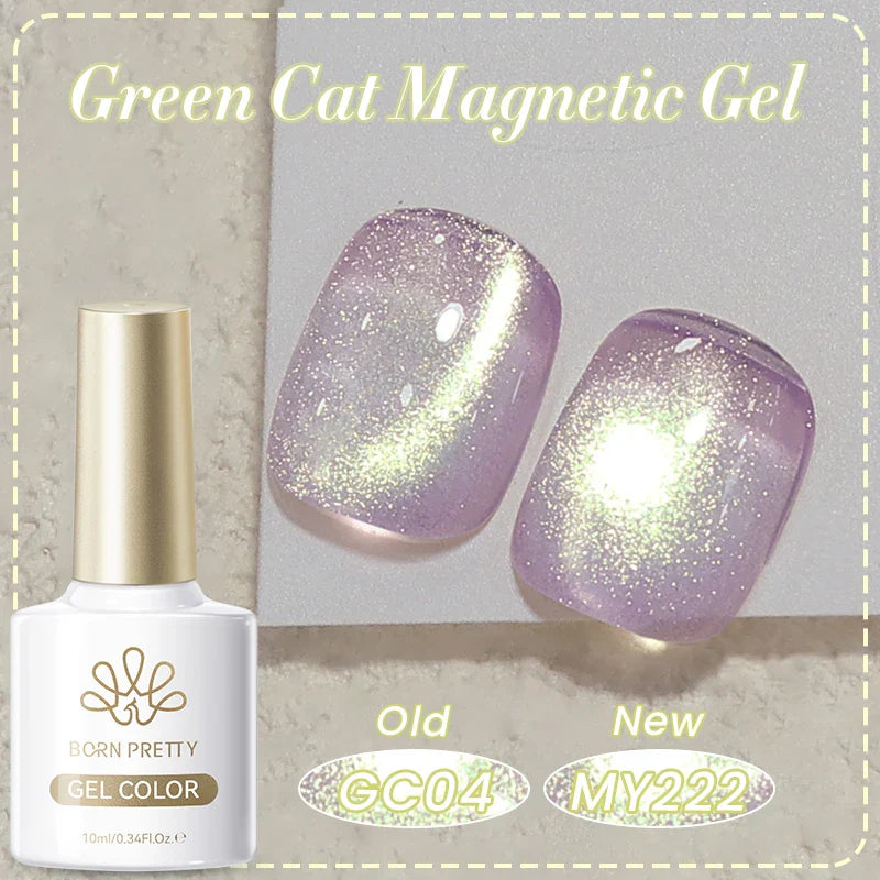 BORN PRETTY Cat Magnetic Gel Nail Polish 117 Colors 10ml Full Coverage Semi-Permanent Soak-Off Nail Varnish for Salon Manicure Glitter Cat Eye Nails