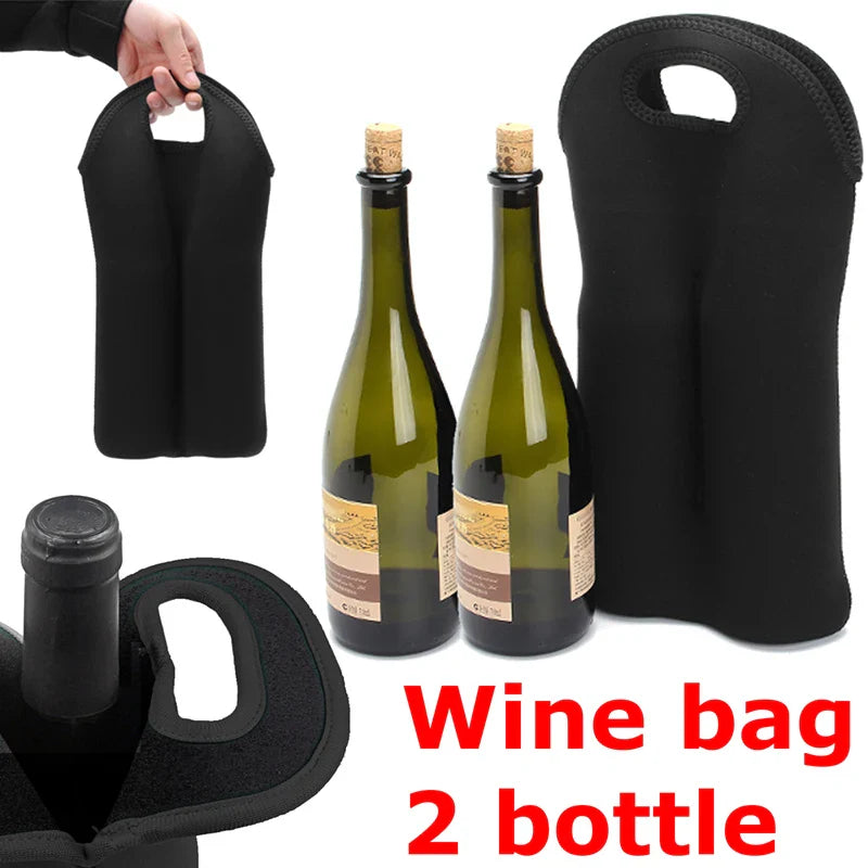 Neoprene Wine Bottle Freezer Bag – Portable Cooler for Carrying 2 Bottles, Perfect for Parties & Bottle Protection