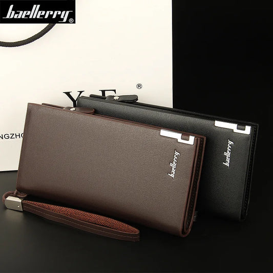 Baellerry Men’s Long Wallet – Large Capacity Zipper Clutch with Card Holder & Coin Pocket, Luxury Handbag Purse