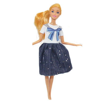 30cm Girl Doll with Joints — 11.5-inch Fashion Rainbow Skirt Full Dress-Up Toy for Girls