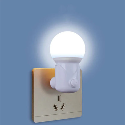 LED Night Light with EU/US Plug – 2-Color Dimmer, Eye Protection, Baby Nursing, Sleep, Reading, Living Room Lamp