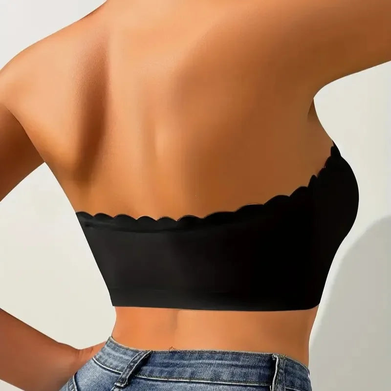 Front-Closure Seamless Bra – Wireless Breathable Comfort Support Bra, Invisible Smooth Underwear for Women Solid Color Gathering Fit