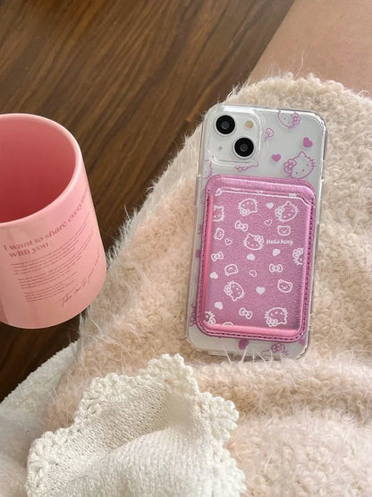 Hello Kitty MagSafe Wallet Case for iPhone 12–16 Pro Max – Cute Sanrio Magnetic Holder with Wireless Charging & Hard Cover