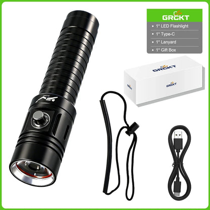 2026 Dive Flashlight - IPX8 Waterproof Rechargeable 18650 LED Scuba Diving Torch with 50M Range