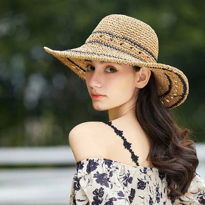 2023 Women’s Summer Straw Hat – Sunshade & Face Shield Hat with UV Protection, Versatile Sunscreen for Spring and Autumn