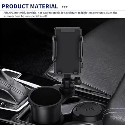 Universal Car Phone Holder - 2-in-1 Expandable Cup Holder Mount with 360° Rotation for Auto Use