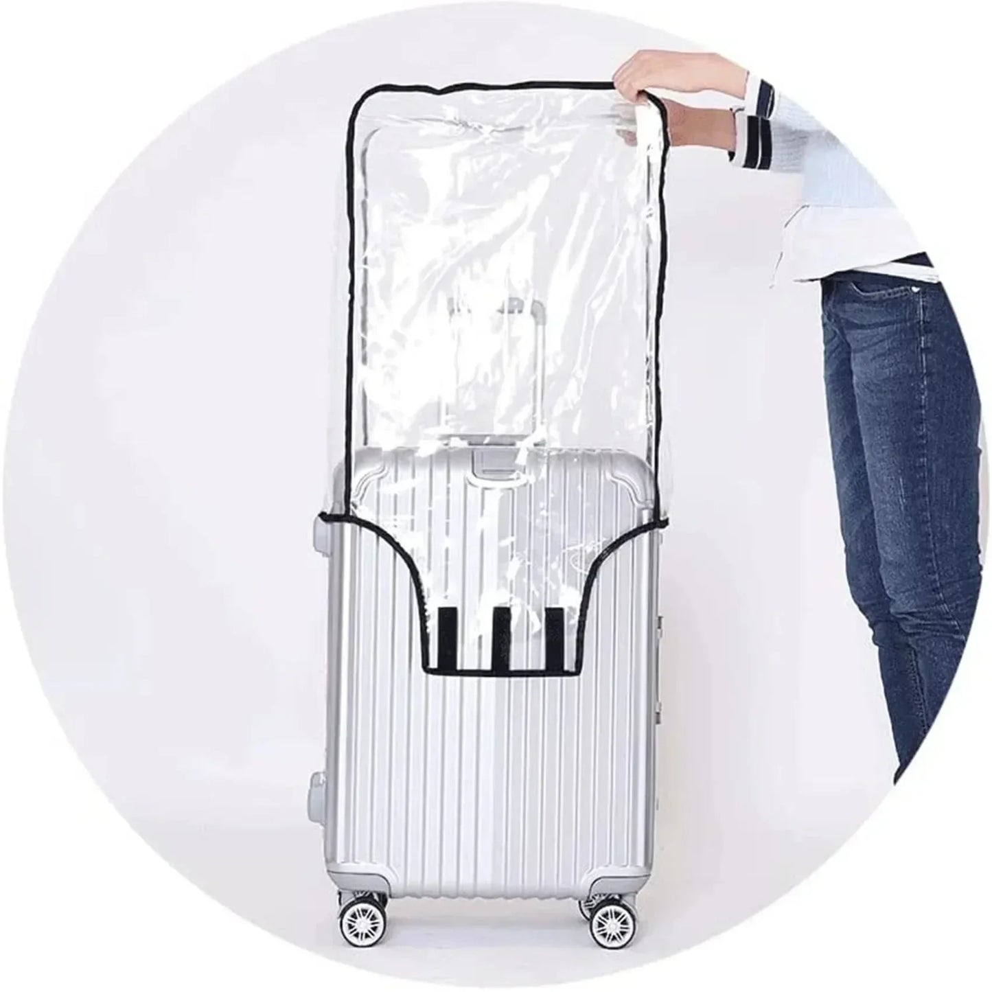 Full Transparent Luggage Cover – Waterproof, Dustproof, Durable PVC Suitcase Protector for Travel