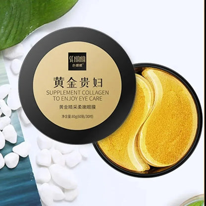 60pcs Golden Moisturizing Eye Masks - Collagen Crystal for Eye Fatigue Relief & Nourishment, Korean Skin Care